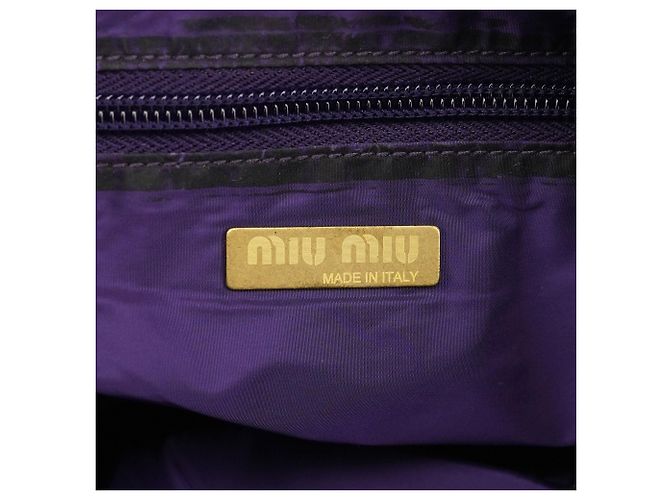 Miu Miu Borsa a tracolla in mesh viola con tasca - vista 13