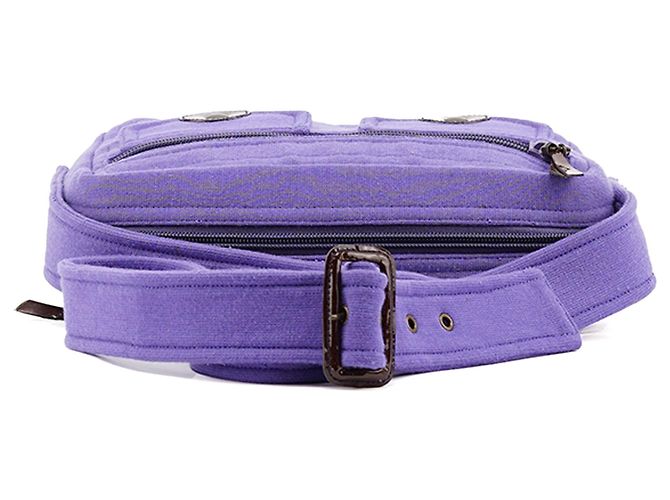 Miu Miu Borsa a tracolla in mesh viola con tasca - vista 4