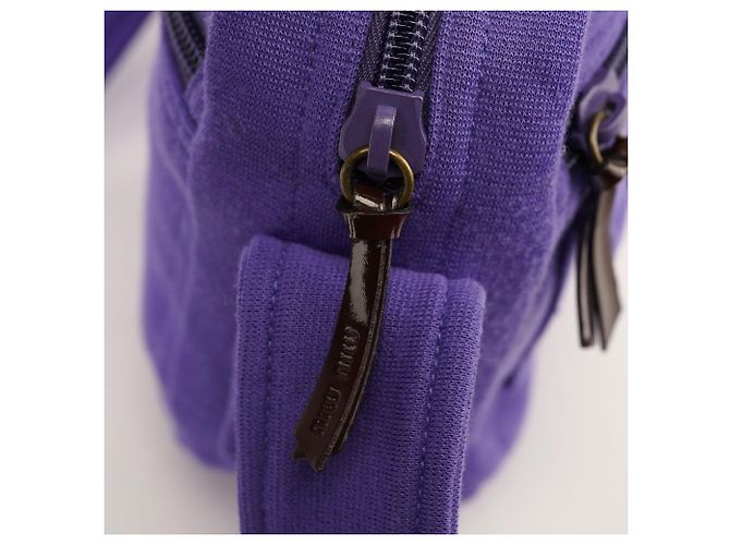 Miu Miu Borsa a tracolla in mesh viola con tasca - vista 9