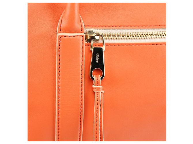 Chloé Borsa Boston Madeleine in pelle arancione - vista 6
