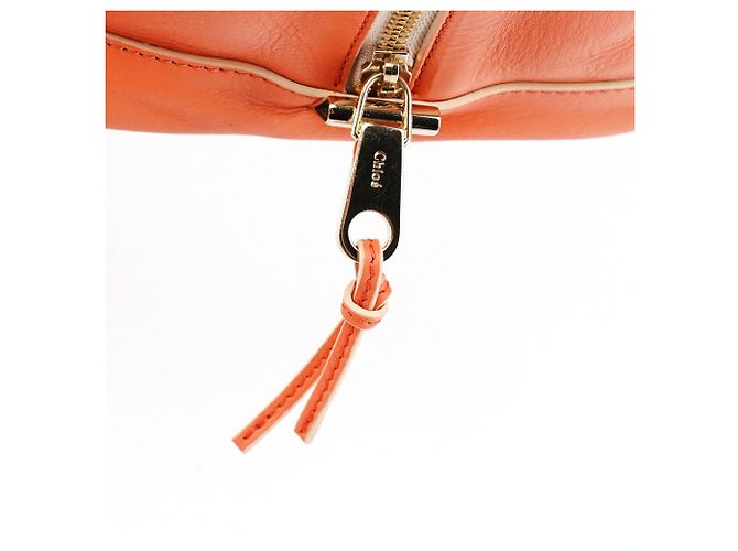 Chloé Borsa Boston Madeleine in pelle arancione - vista 7