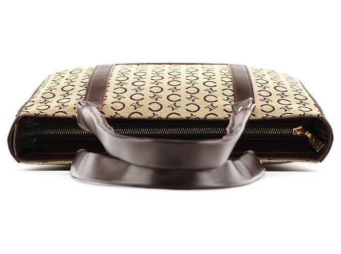 Céline Borsa Tote in tela Macadam beige e marrone - vista 4
