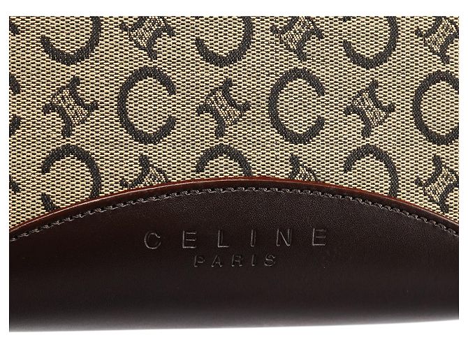 Céline Borsa Tote in tela Macadam beige e marrone - vista 6