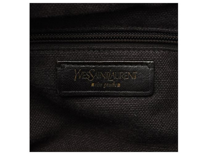 Yves Saint Laurent 166283 Borsa a tracolla in pelle e tela marrone - vista 14