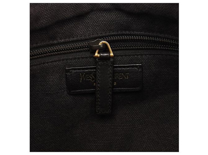 Yves Saint Laurent 166283 Borsa a tracolla in pelle e tela marrone - vista 15