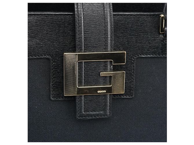 Gucci 002 1109 Navy Canvas Square G Tote Bag - vista 11