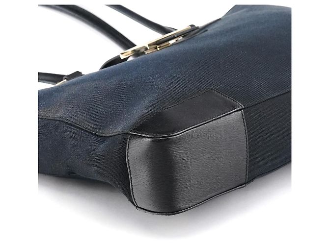 Gucci 002 1109 Navy Canvas Square G Tote Bag - vista 8