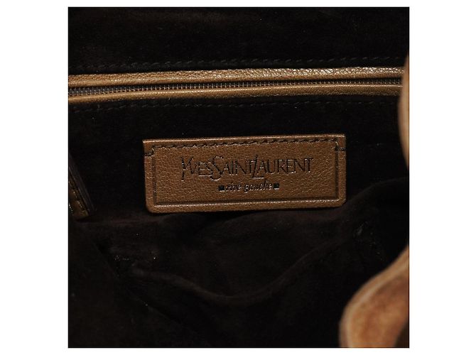 Yves Saint Laurent Borsa a tracolla Nadja con volant in camoscio marrone chiaro 2003 - vista 11