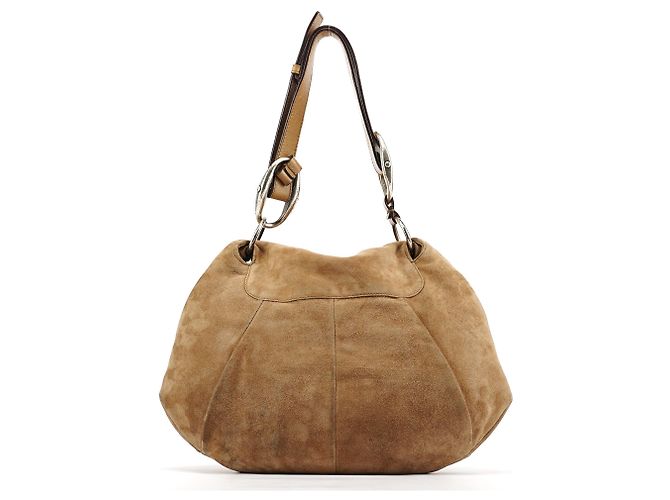 Yves Saint Laurent Borsa a tracolla Nadja con volant in camoscio marrone chiaro 2003 - vista 3