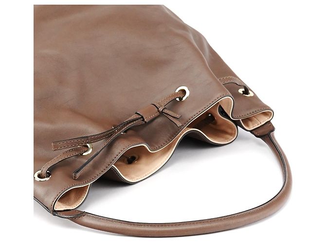 Chloé Borsa a secchiello in pelle marrone con coulisse - vista 10