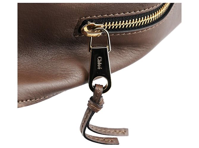 Chloé Borsa a secchiello in pelle marrone con coulisse - vista 5