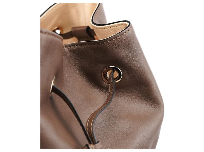 Chloé Borsa a secchiello in pelle marrone con coulisse - vista 6
