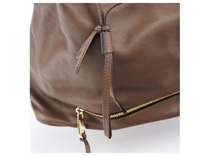 Chloé Borsa a secchiello in pelle marrone con coulisse - vista 7