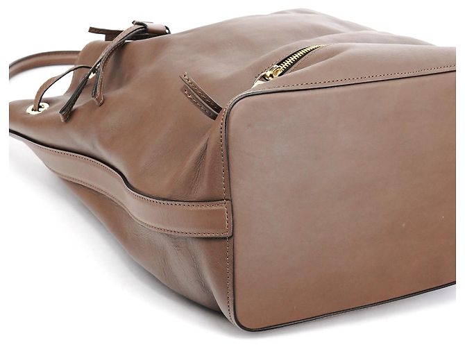 Chloé Borsa a secchiello in pelle marrone con coulisse - vista 8