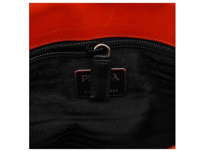 Prada B9444 Orange Wool Strick-Tote Bag - Ansicht 10