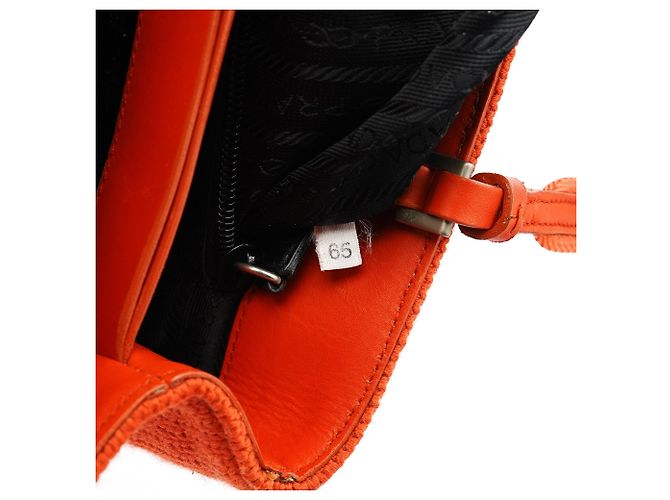 Prada B9444 Orange Wool Strick-Tote Bag - Ansicht 11