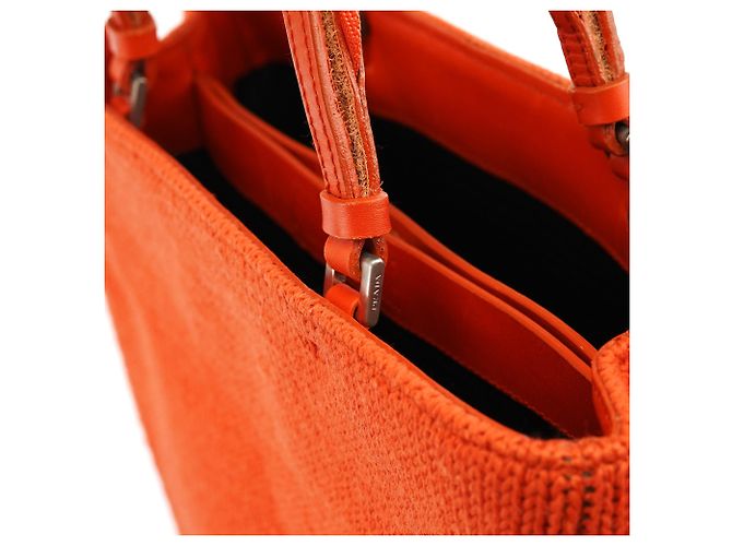 Prada B9444 Orange Wool Strick-Tote Bag - Ansicht 12