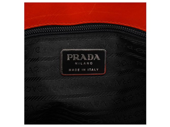 Prada B9444 Orange Wool Strick-Tote Bag - Ansicht 9