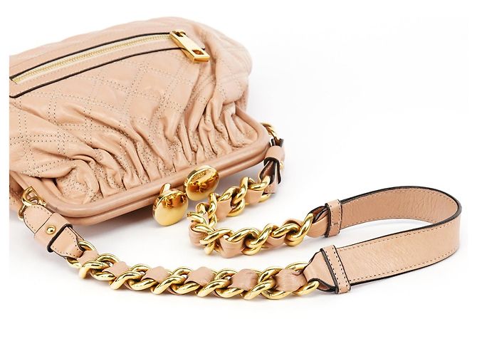 Marc Jacobs Borsa a tracolla Stam in pelle trapuntata beige - vista 13