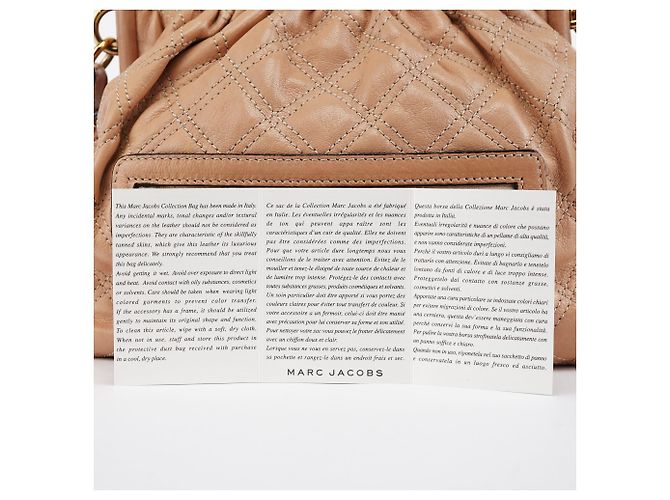 Marc Jacobs Borsa a tracolla Stam in pelle trapuntata beige - vista 19