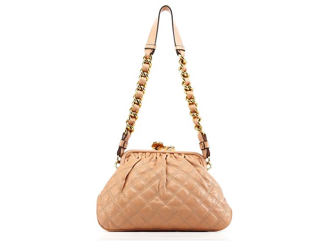 Marc Jacobs Borsa a tracolla Stam in pelle trapuntata beige - vista 4