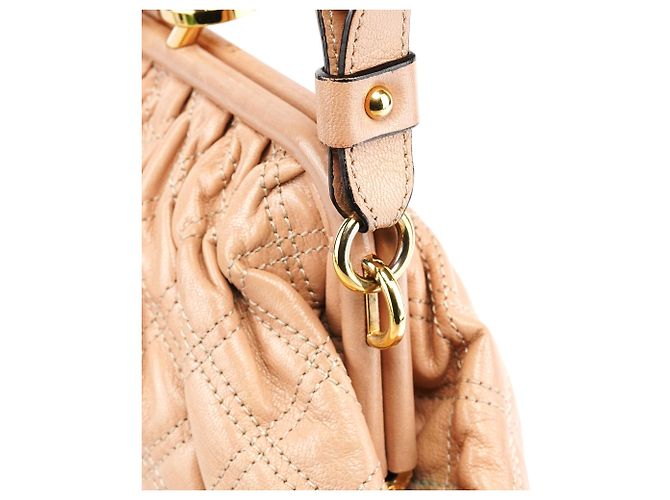 Marc Jacobs Borsa a tracolla Stam in pelle trapuntata beige - vista 8