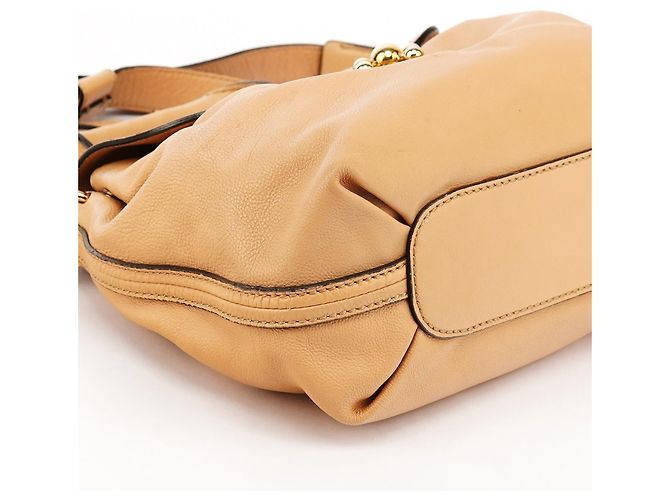 Chloé Borsa 2-Way Elsie in pelle beige - vista 11