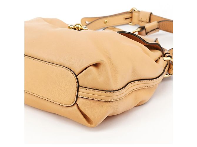 Chloé Borsa 2-Way Elsie in pelle beige - vista 12