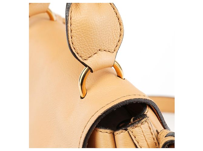 Chloé Borsa 2-Way Elsie in pelle beige - vista 7