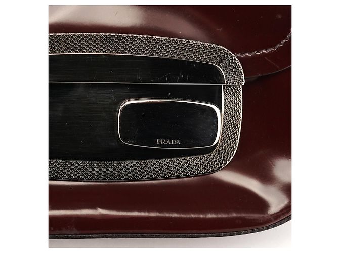 Prada Borsa a spalla Spazzolato Mirror Burgundy 2004 - vista 6
