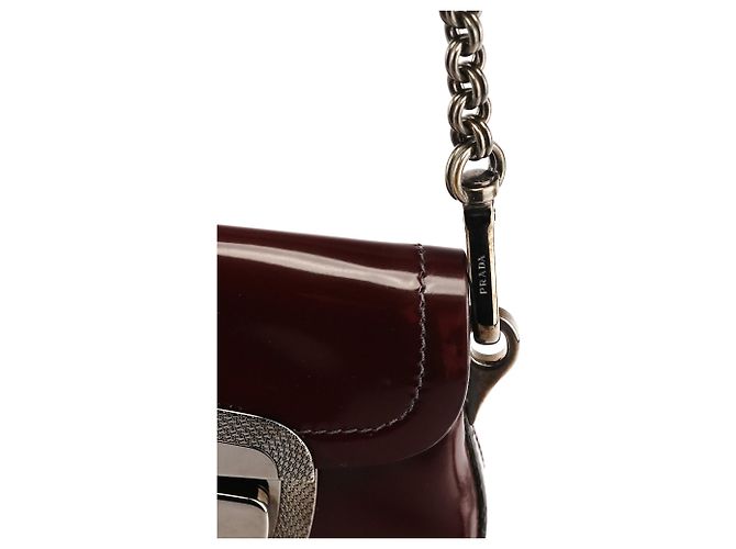 Prada Borsa a spalla Spazzolato Mirror Burgundy 2004 - vista 8
