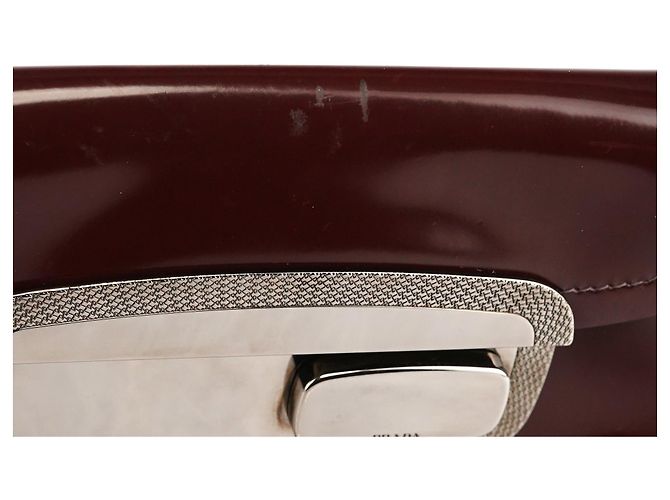 Prada Borsa a spalla Spazzolato Mirror Burgundy 2004 - vista 9