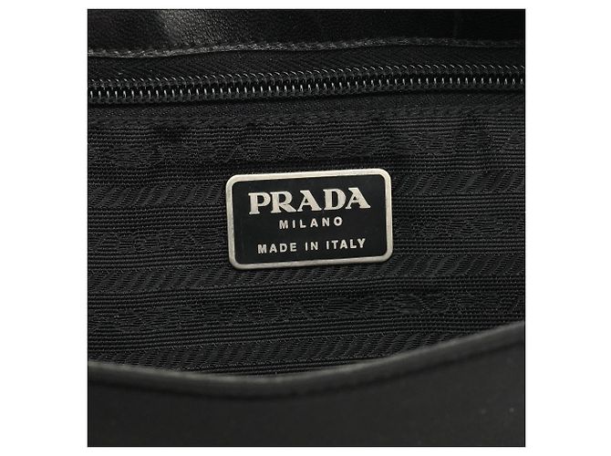 Prada Borsa a tracolla Black Tessuto Vitello Nylon - vista 10