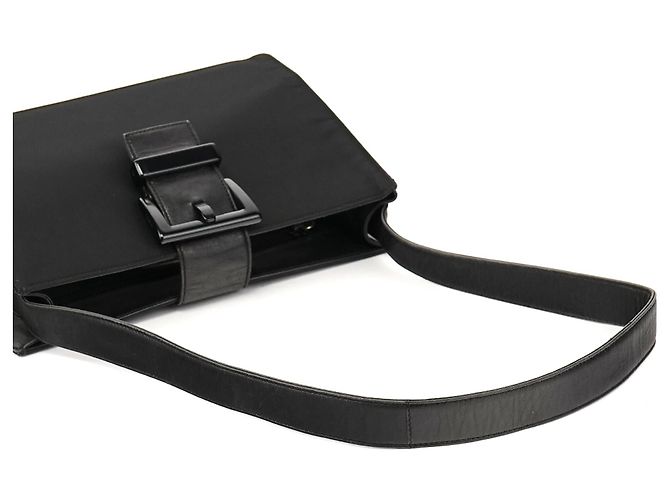 Prada Borsa a tracolla Black Tessuto Vitello Nylon - vista 8