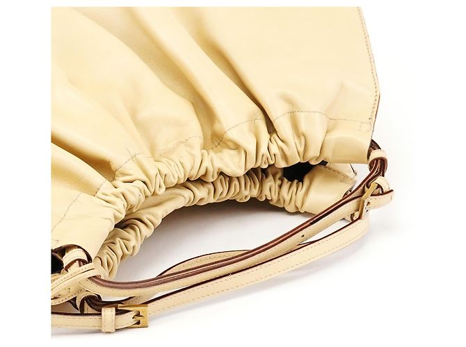 Gucci 76554 Ivory Leder-Tote mit Raffung - Ansicht 10