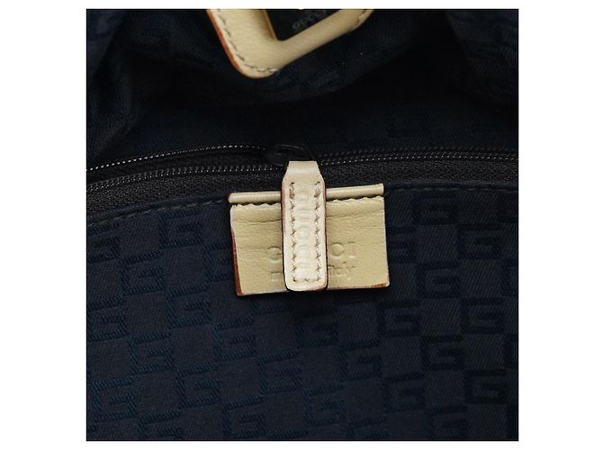 Gucci 76554 Ivory Leder-Tote mit Raffung - Ansicht 13