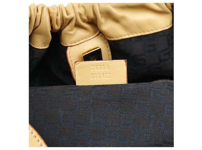 Gucci 76554 Ivory Leder-Tote mit Raffung - Ansicht 14