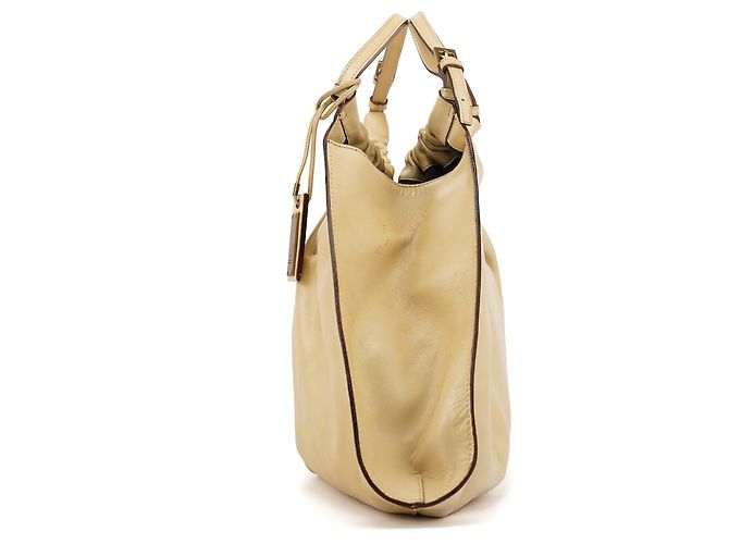 Gucci 76554 Ivory Leder-Tote mit Raffung - Ansicht 2