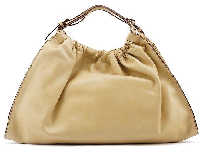 Gucci 76554 Ivory Leder-Tote mit Raffung - Ansicht 3