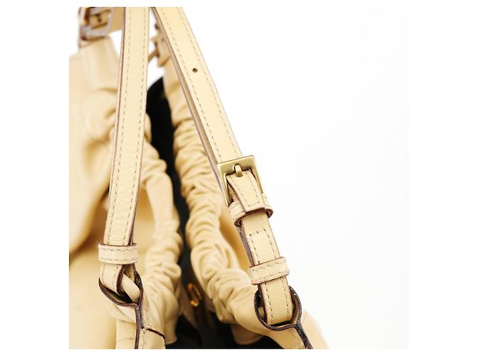 Gucci 76554 Ivory Leder-Tote mit Raffung - Ansicht 7