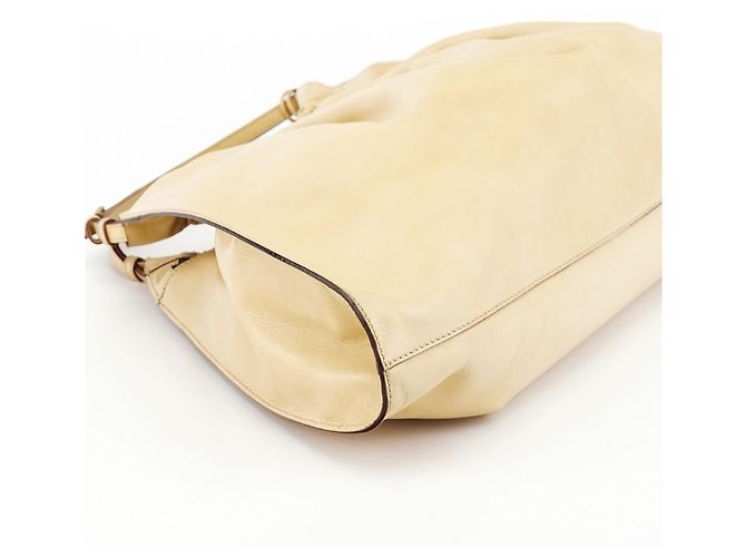 Gucci 76554 Ivory Leder-Tote mit Raffung - Ansicht 8