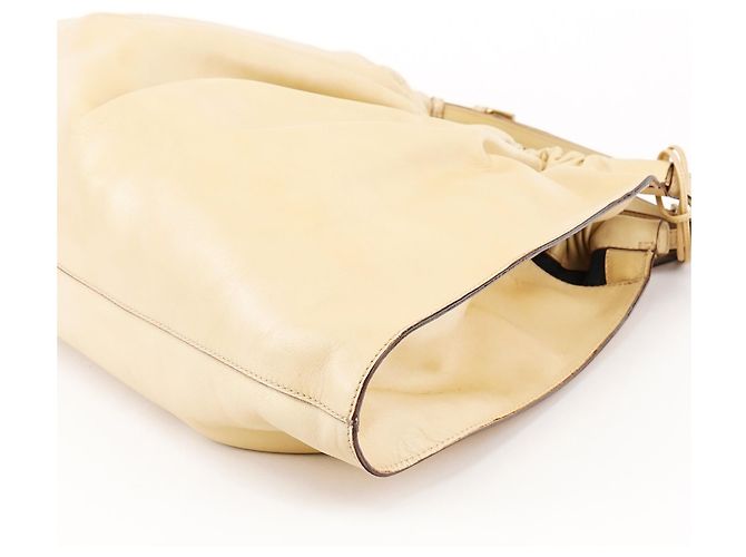 Gucci 76554 Ivory Leder-Tote mit Raffung - Ansicht 9