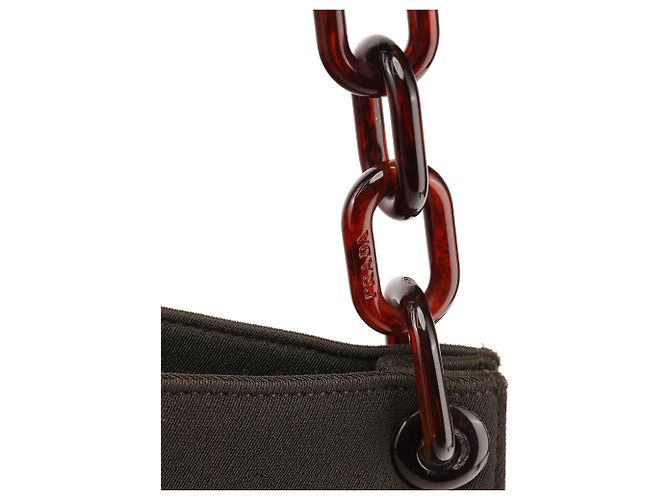 Prada Borsa a tracolla Swing Chain in Tessuto marrone scuro 1996 - vista 6