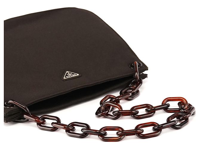 Prada Borsa a tracolla Swing Chain in Tessuto marrone scuro 1996 - vista 9