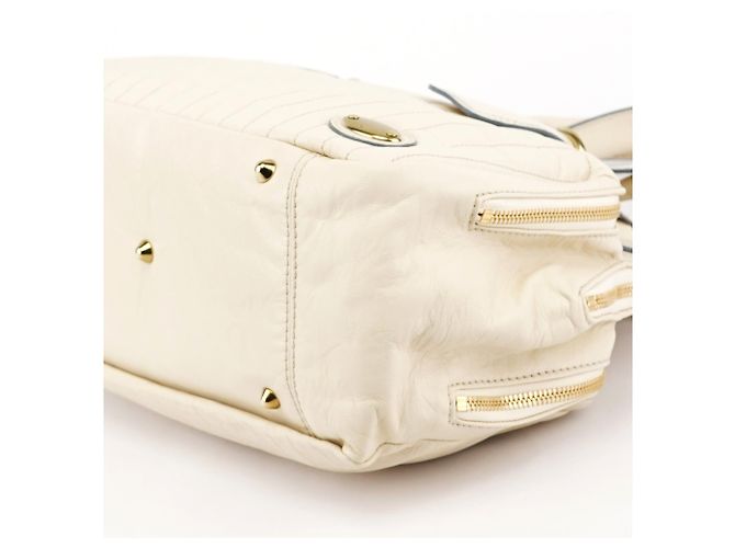 Chloé Borsa Tote Bay in pelle avorio - vista 10