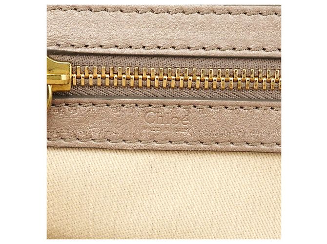 Chloé Borsa Tote Bay in pelle avorio - vista 12