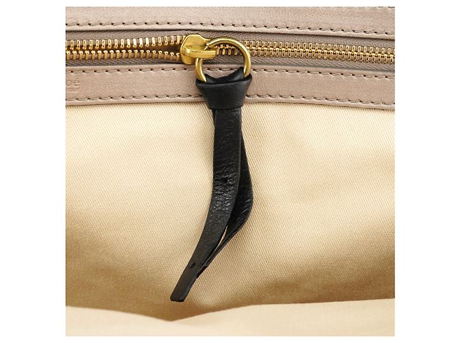 Chloé Borsa Tote Bay in pelle avorio - vista 13