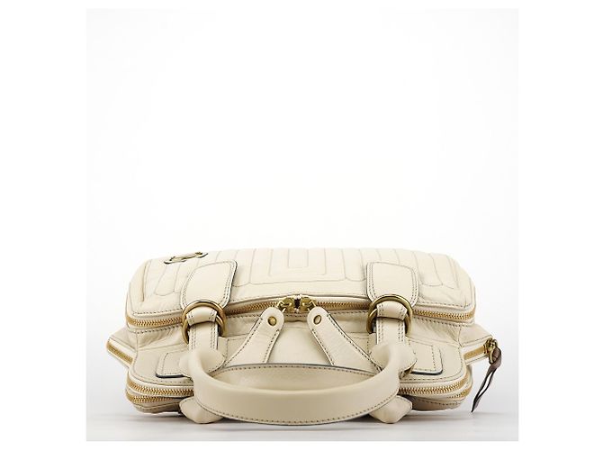 Chloé Borsa Tote Bay in pelle avorio - vista 4