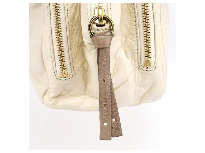 Chloé Borsa Tote Bay in pelle avorio - vista 8