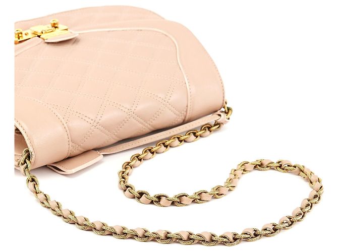 Marc Jacobs  mala de ombro em pele acolchoada bege com fivela - vista 10
